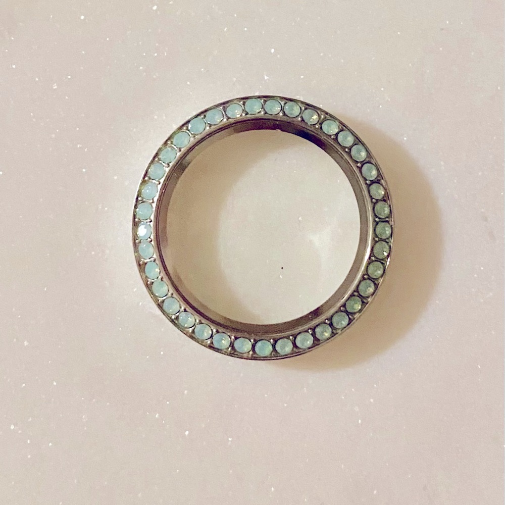 Large opal (like)  crystal locket face